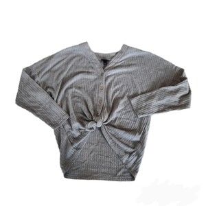 Art Class Girls Waffle Knit Front Tie Shirt 10/12